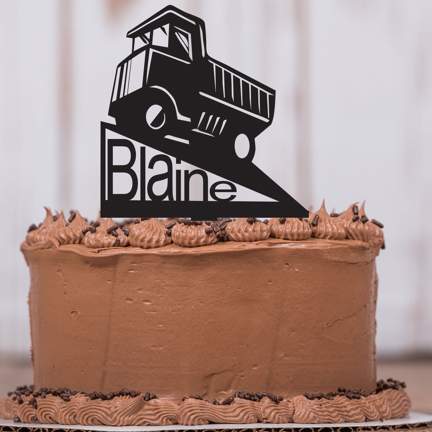 Dump Truck Cake Topper with Name