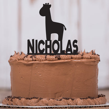 Giraffe Cake Topper with Name