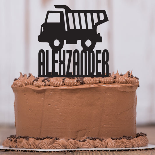 Dump Truck Cake Topper with Name