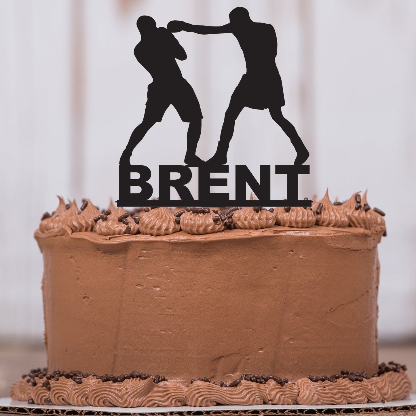 Boxer Cake Topper with Name