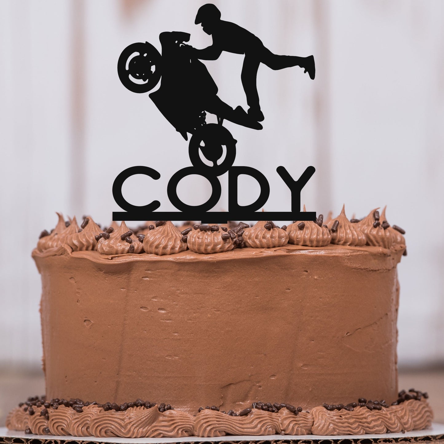 Motorcross Cake Topper with Name