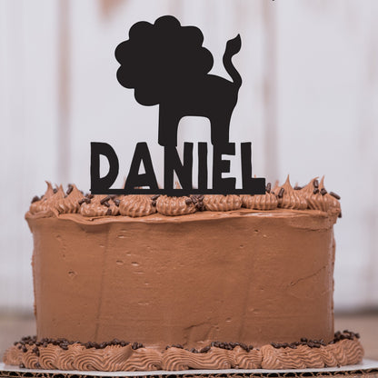 Lion Cake Topper with Name