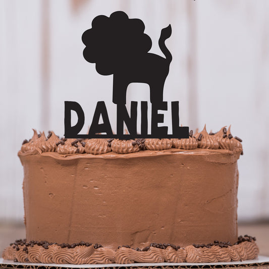Lion Cake Topper with Name