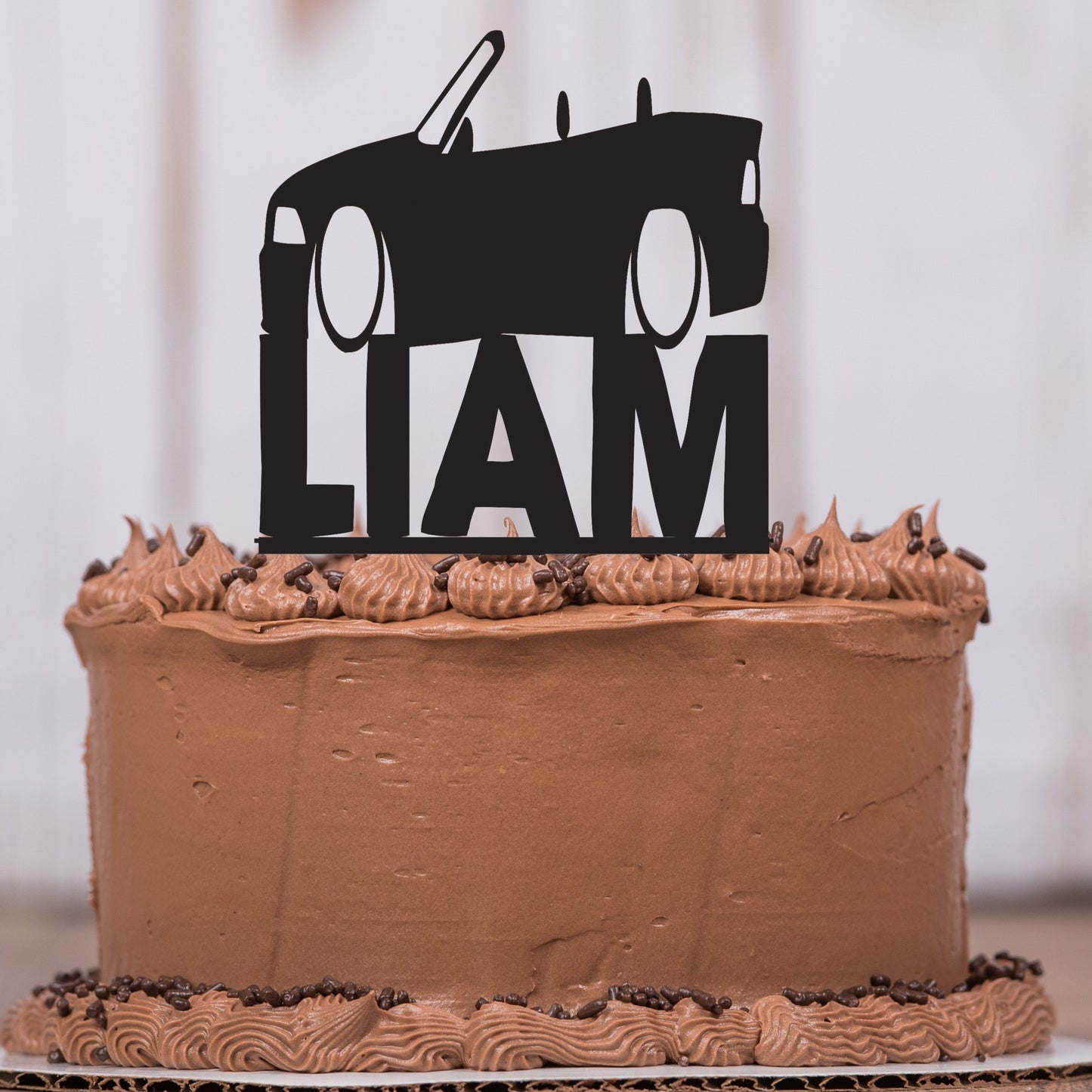 Convertible Car Cake Topper with Name