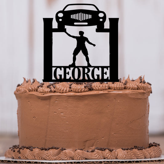 Mechanic Cake Topper with Name