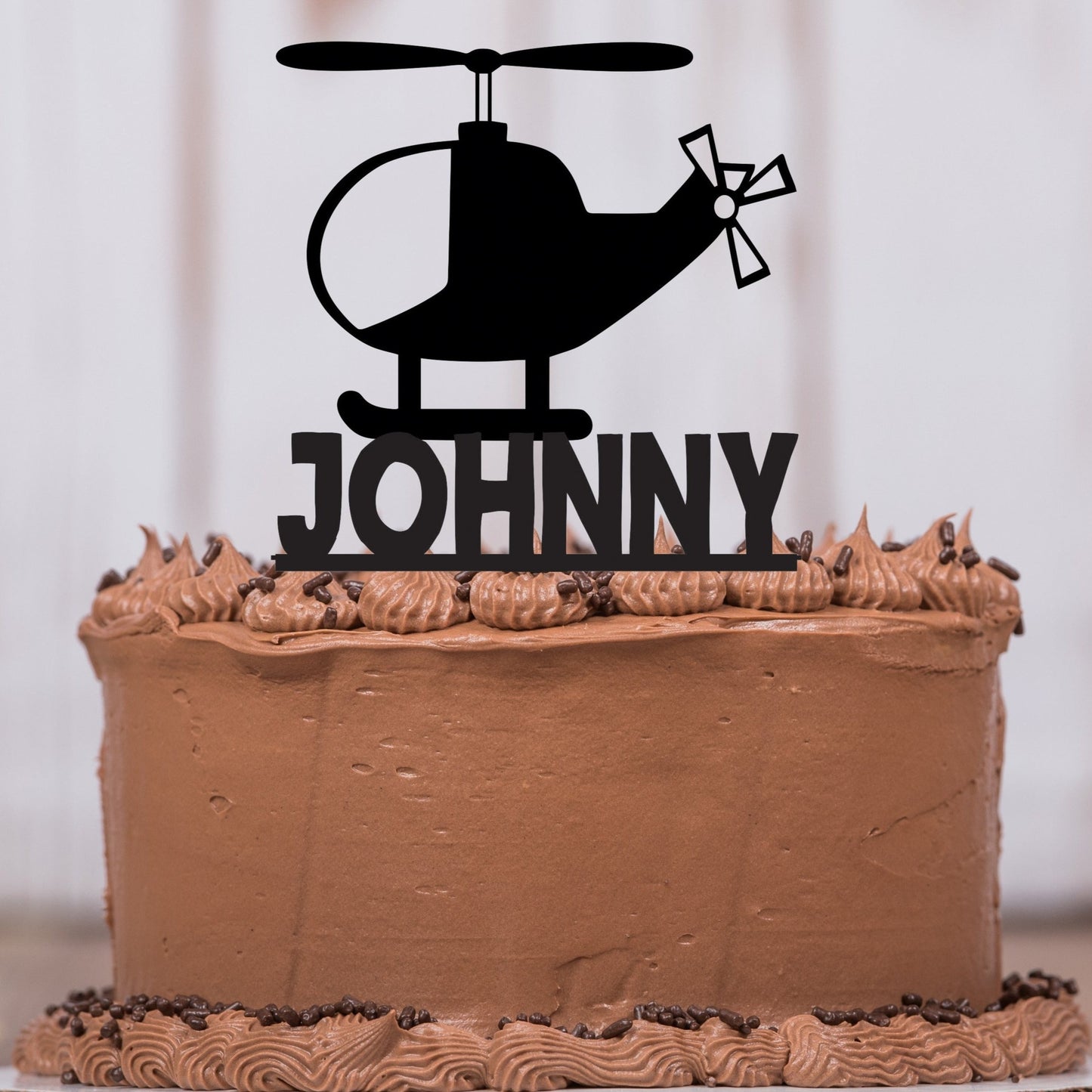 Helicopter Cake Topper with Name