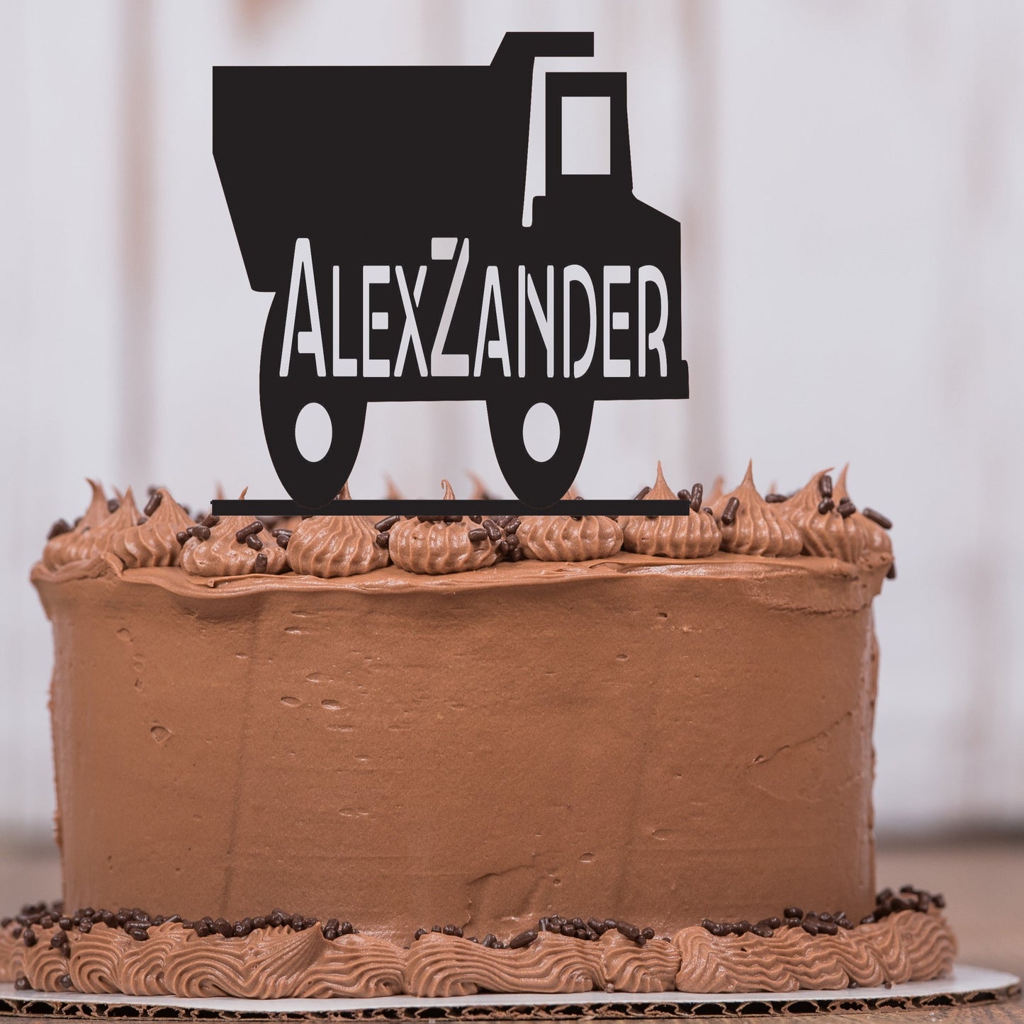 Dump Truck Cake Topper with Name