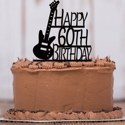 Electric Bass Guitar Cake Topper with Any Age