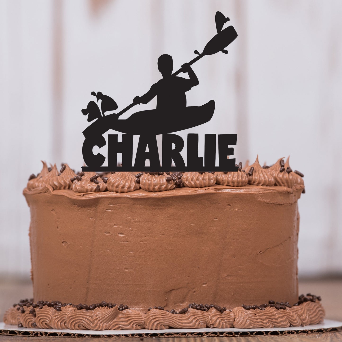 Canoeing Cake Topper with Name