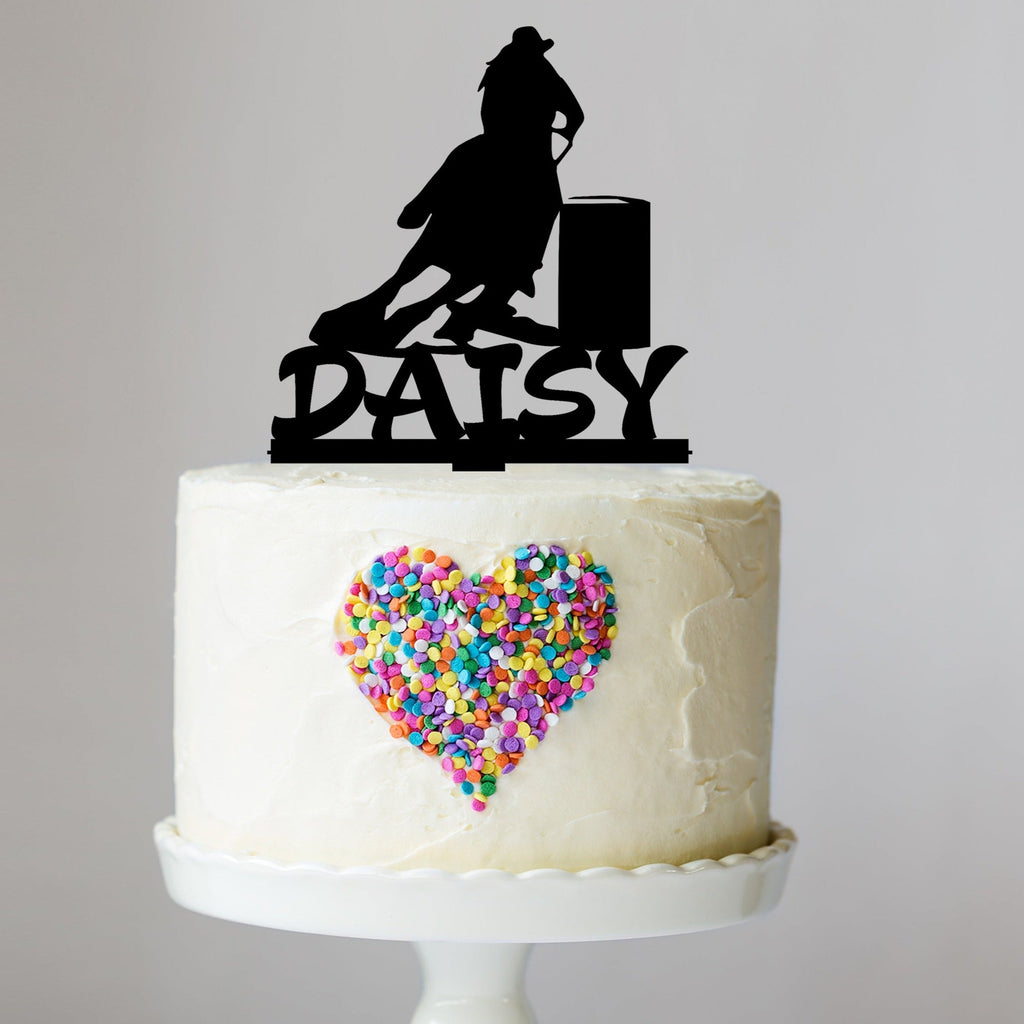 Barrel Racing Cake Topper with Name
