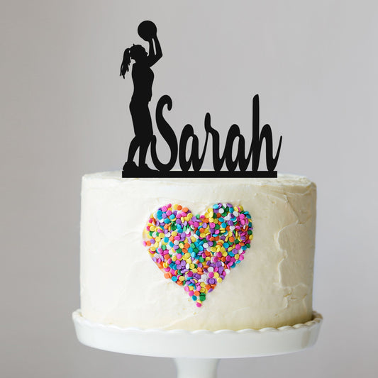 Girl Basketball Cake Topper with Name
