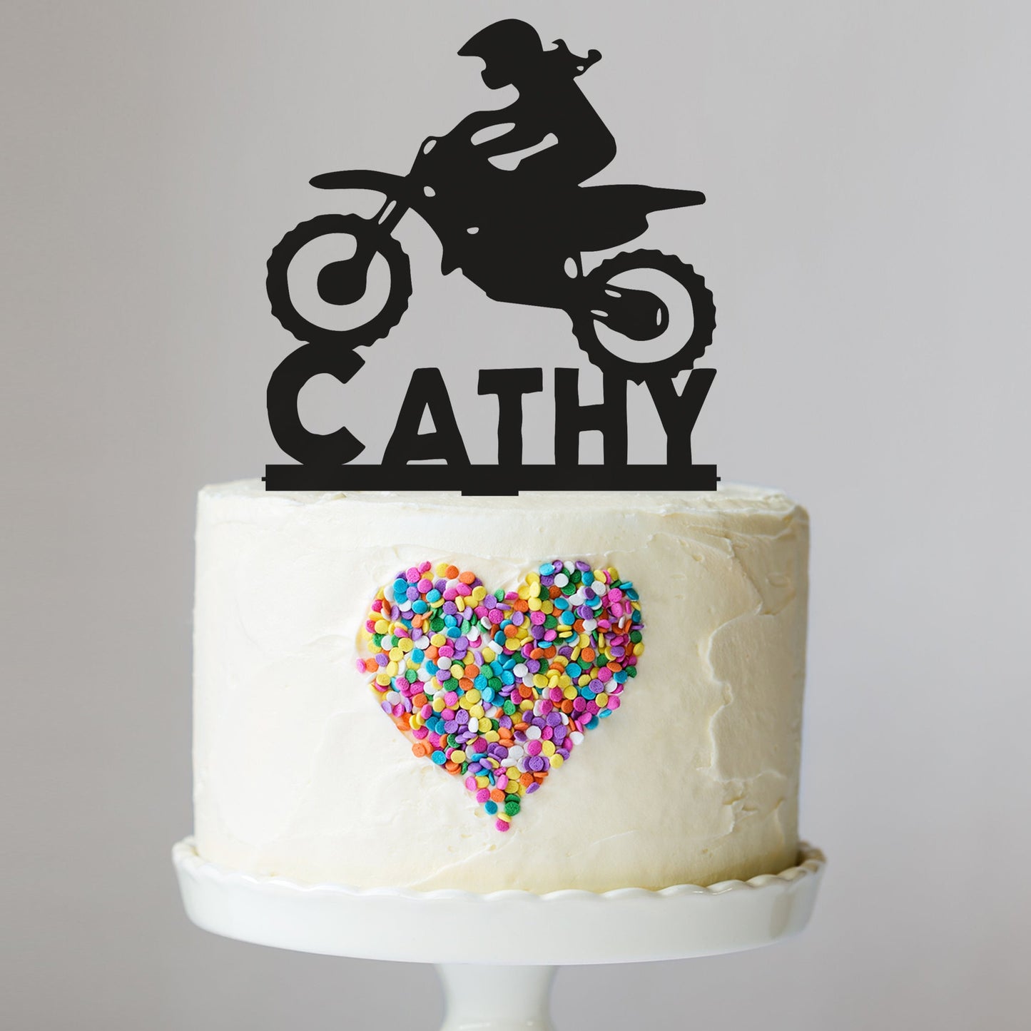Girls Motorcross Cake Topper with Name