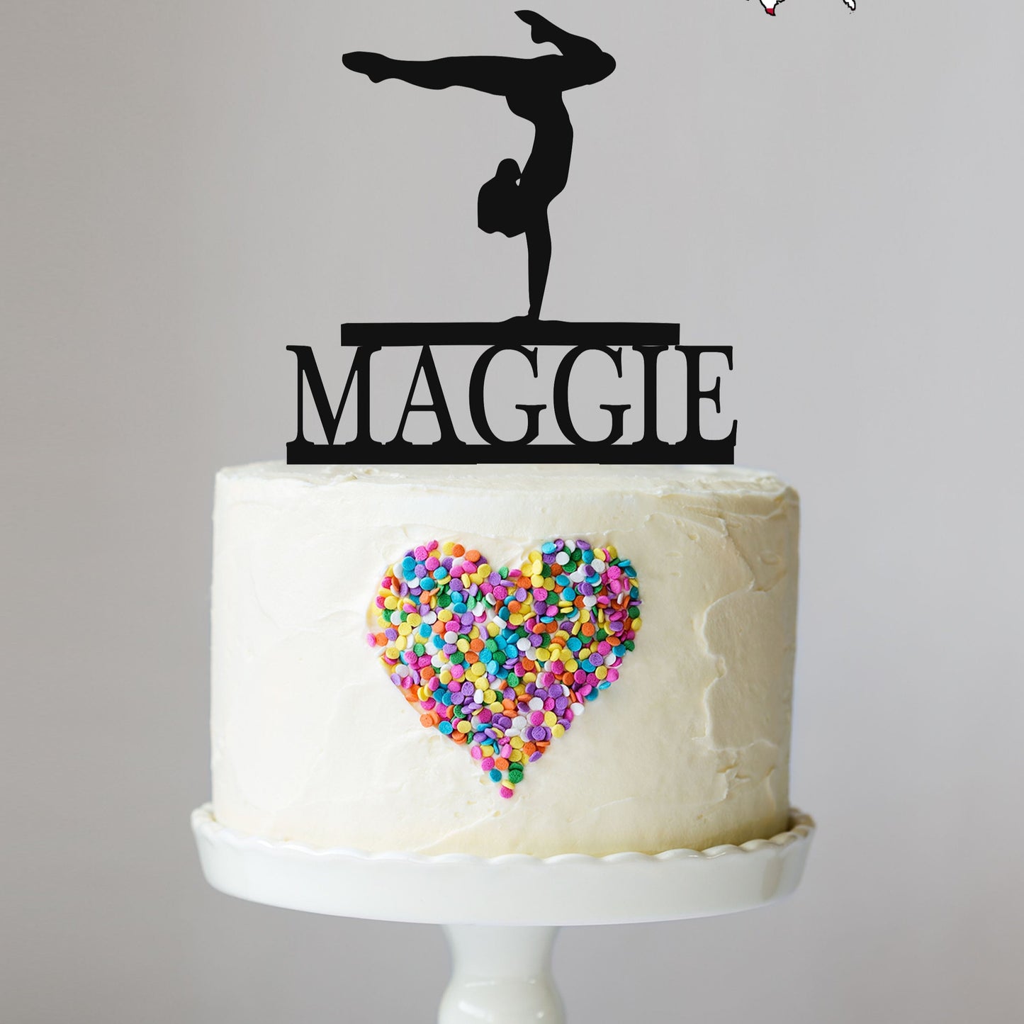 Female Gymnast Cake Topper with Name