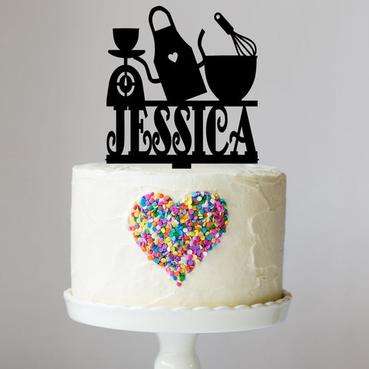 Baking Cake Topper with Name