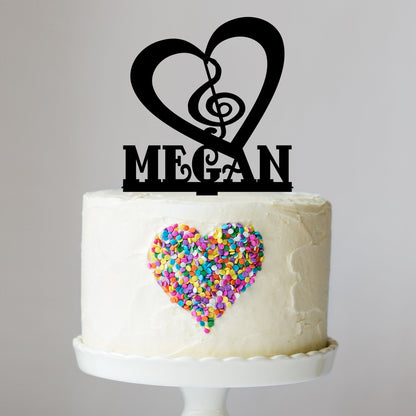 Musical Birthday Cake Topper with Name