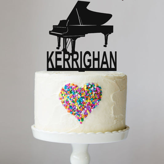 Grand Piano Cake Topper with Name