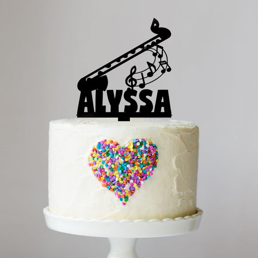 Bass Clarinet Cake Topper with Name
