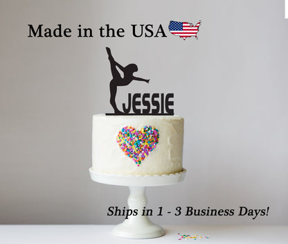 Gymnast Cake Topper with Name