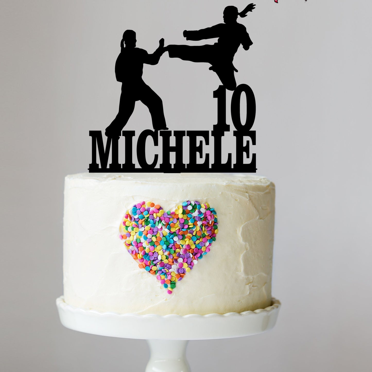 Girls Karate Cake Topper with Name