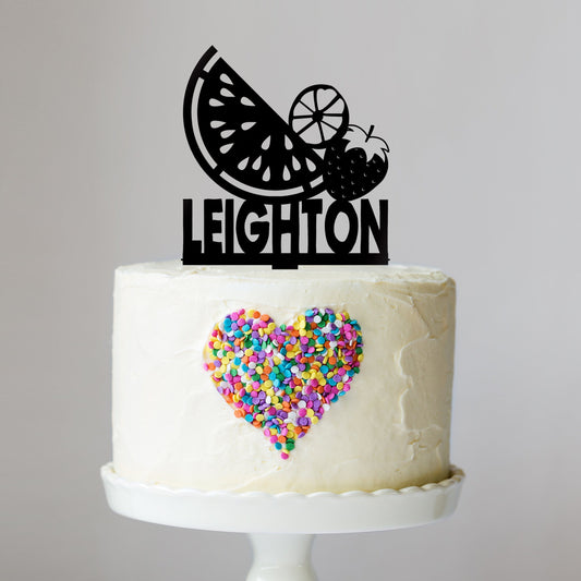 Fruit Cake Topper with Name