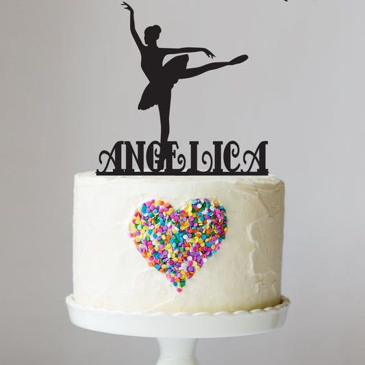 Adult Ballerina Cake Topper with Name