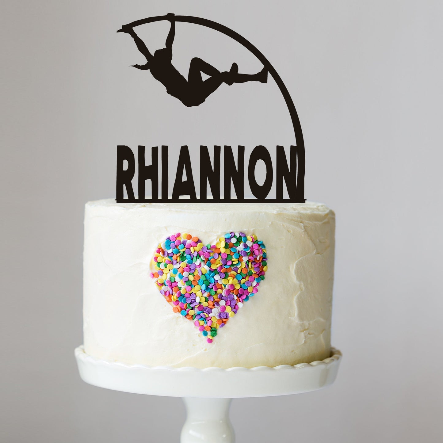 Female Pole Vaulter Cake Topper with Name