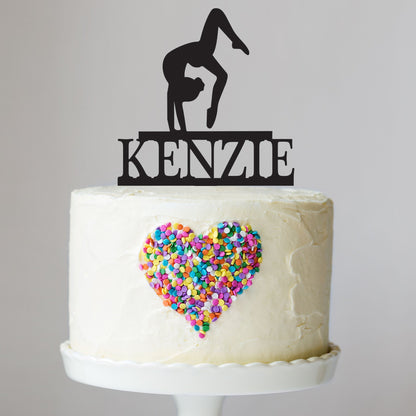 Gymnast Balance Beam Cake Topper with Name