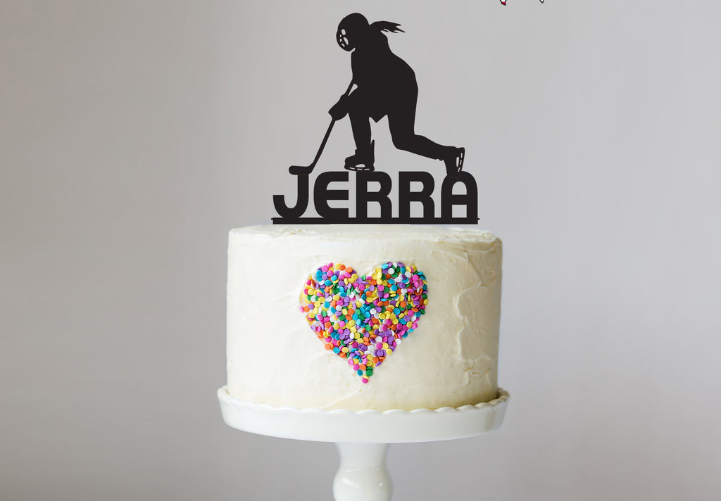 Women's Hockey Cake Topper with Name