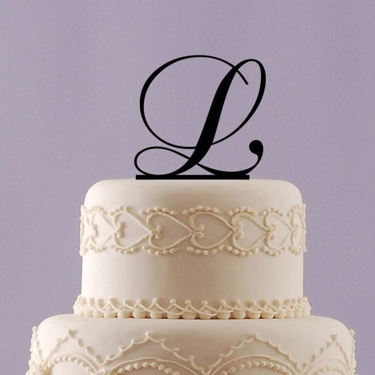 Elegant Initial Cake Topper