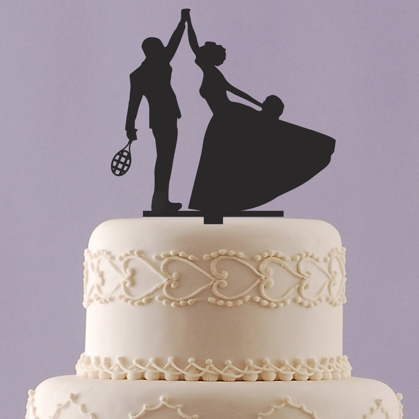 Bride and Groom Racquetball Cake Topper
