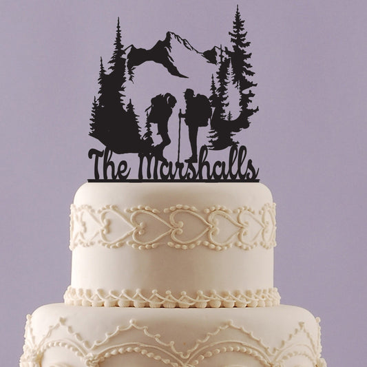 Hikers Cake Topper with Name