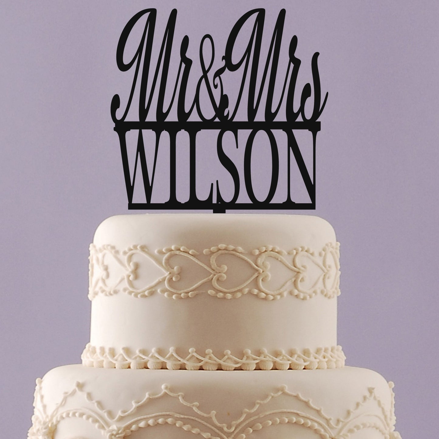 Mr & Mrs Cake Topper with Last Name