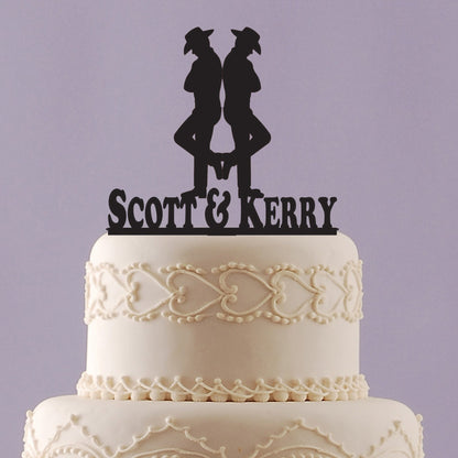 Cowboys Wedding Cake Topper with Names