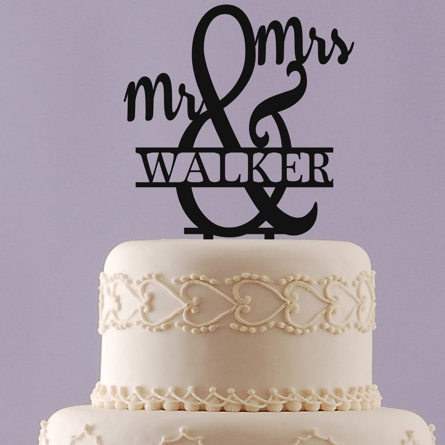 Mr & Mrs Cake Topper with Name