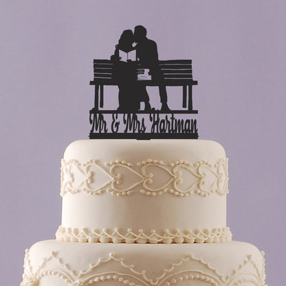 Mr. and Mrs. Wedding Cake Topper with Name