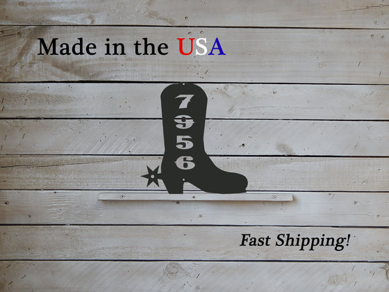 Cowboy Boot Vertical Address Plaque