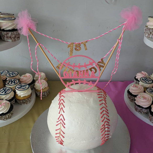 Baseball Cake Topper with Name