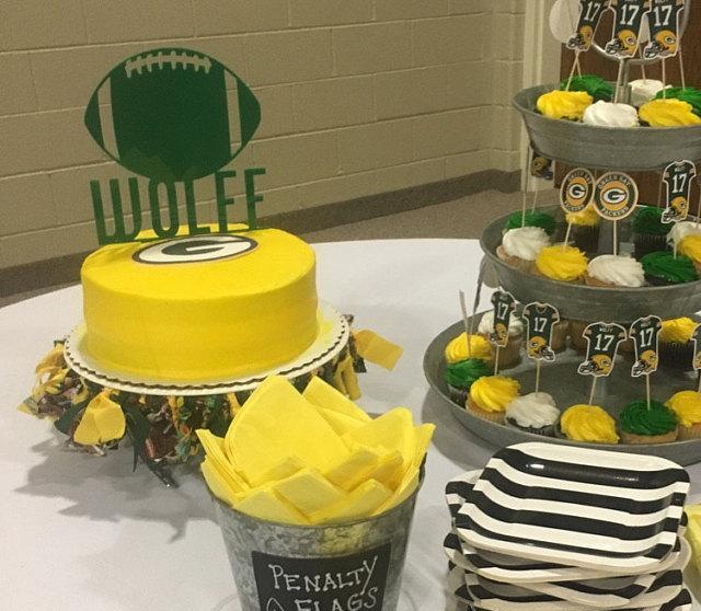 Football Cake Topper with Name