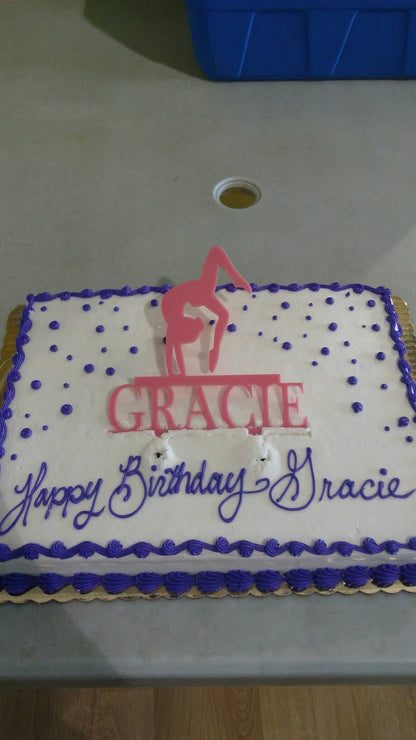 Gymnast Balance Beam Cake Topper with Name