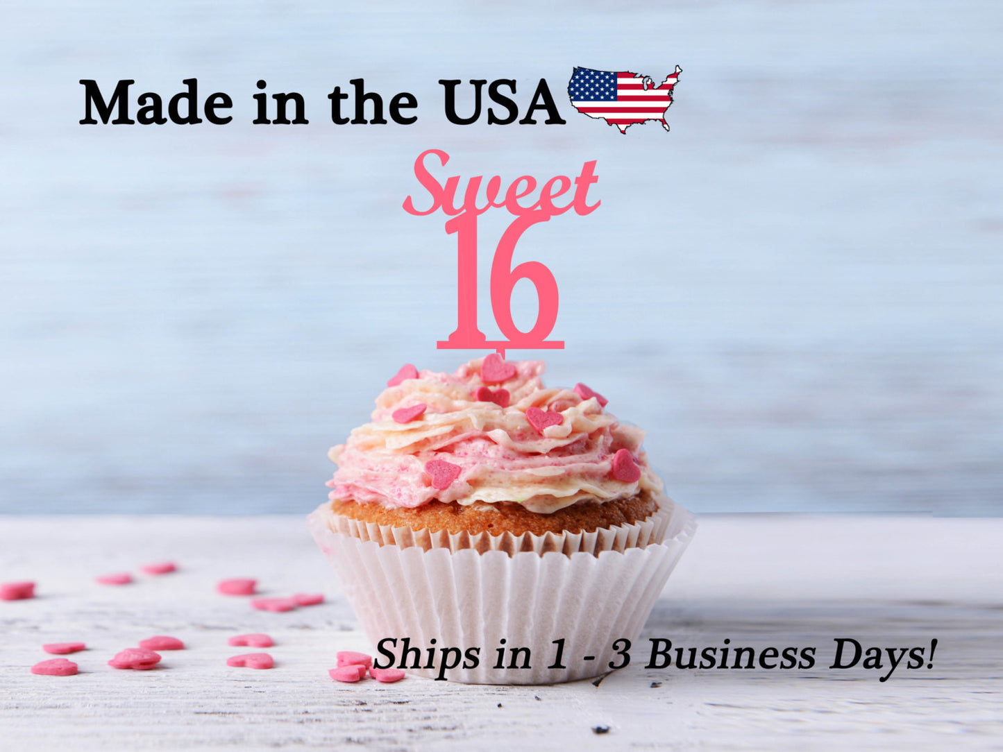 Sweet 16 Cupcake Toppers