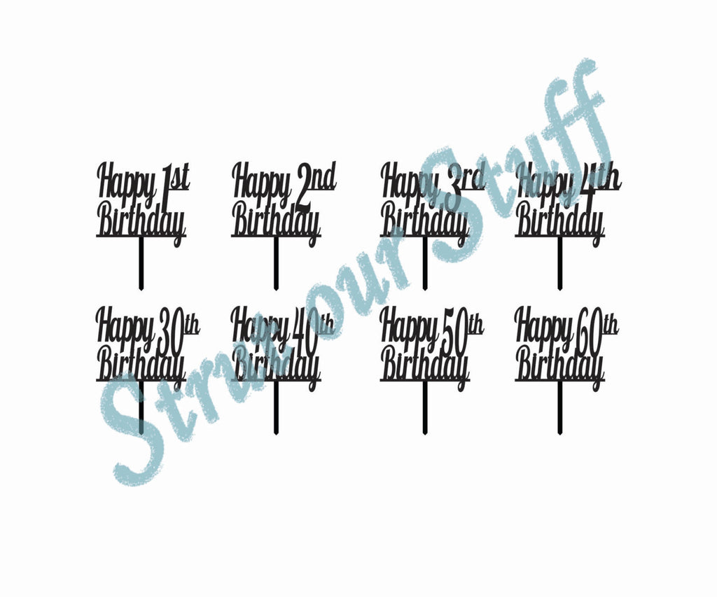 Happy Birthday Cupcake Toppers, Any Age