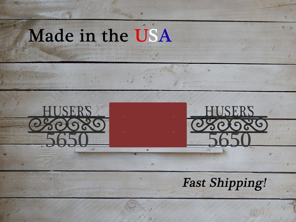 Double Sided Horizontal Address Plaque with Last Name