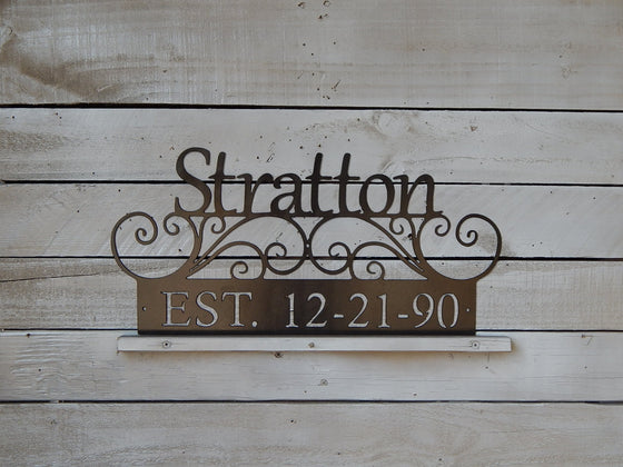 14" Family Last Name Sign